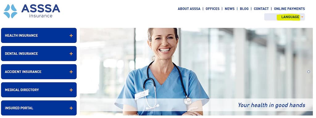 ASSSA client area home page