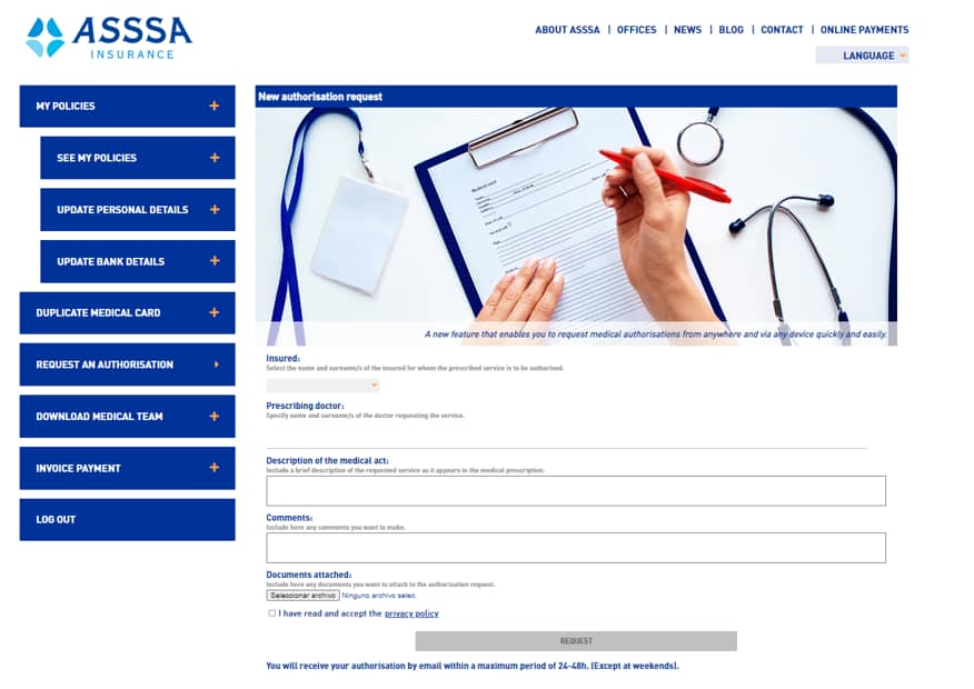 ASSSA Client Area Portal authorisation
